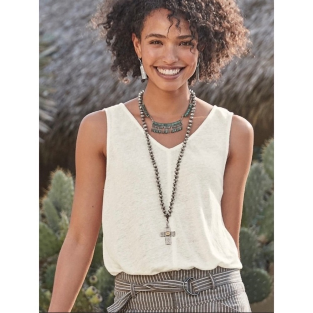 SUNDANCE Tank Linen MABEL Top Large
